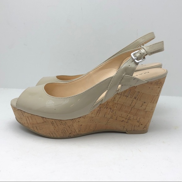 ✨Marc Fisher Nude Cork Sling Back Platform Sandals - Picture 3 of 7